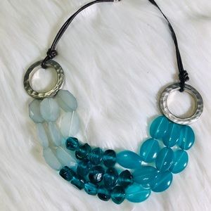 Jewelry - 16” Turquoise, silver, and brown necklace Jewelry - 16” Turquoise, silver, and brown necklace
